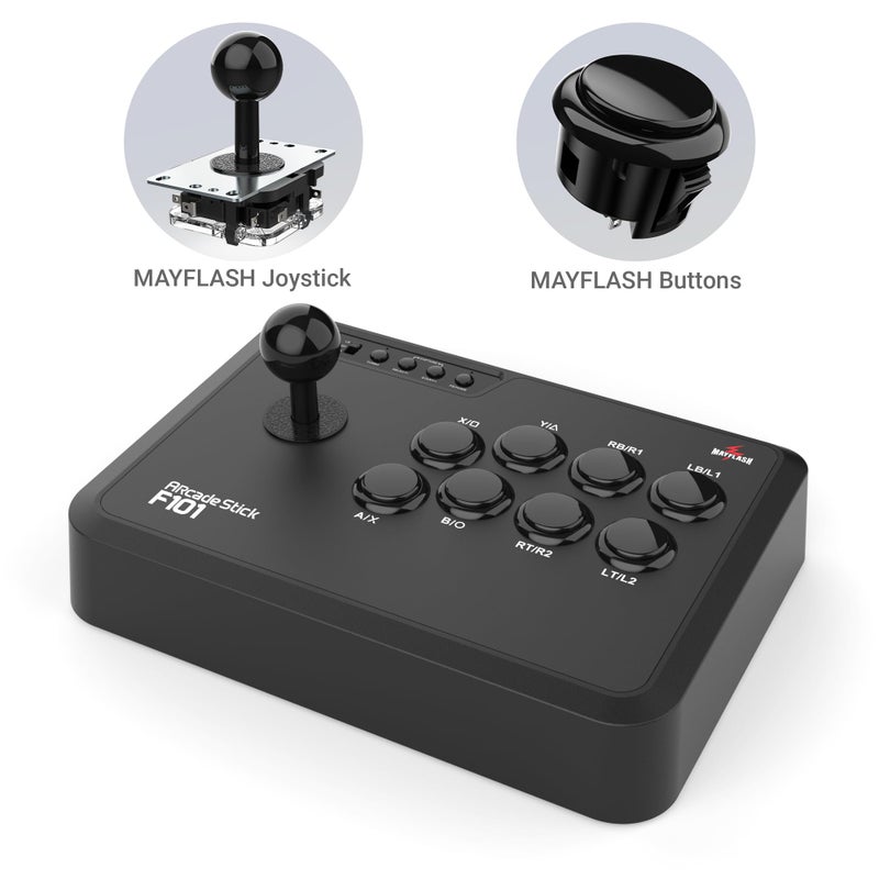 MAYFLASH Arcade Fighting Stick F101 for Switch/Switch 2, PC Windows, PS3, Android, NeoGeo mini, SEGA MEGA Drive mini, GENESIS mini - Image 5